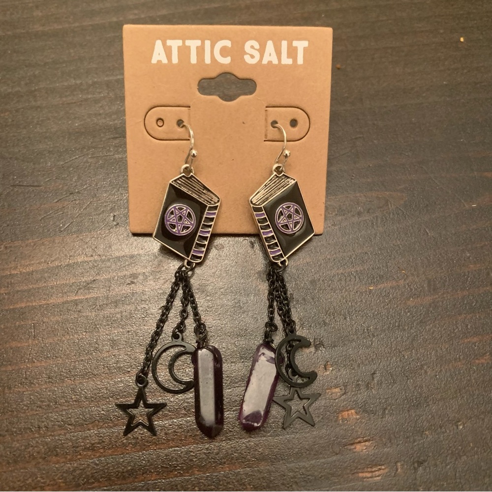 Witchy Book Earrings- new